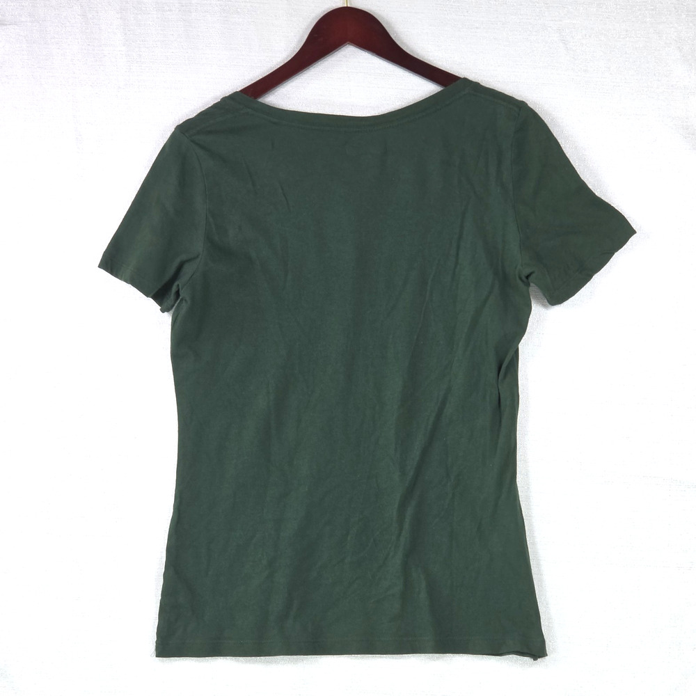 Green Bay Packers NFL Team Apparel Women's Medium Cotton Top Cap Sleeve Shirt - Picture 6 of 8